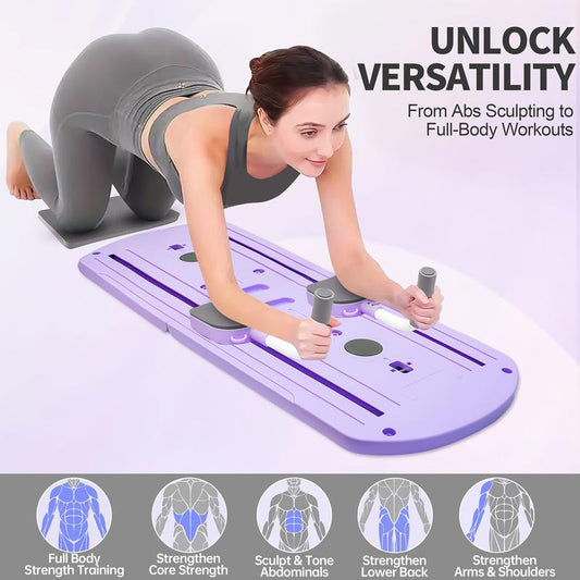 Dealsforyoudays Mid-Year Promotion 1Pc 8In 1 Multi-Functional Foldable Pilates Board with Resistance Bands Safe Reliable Anti-Deformation Stable Flat Design Home Gym Equipment for Small Spaces Portable Multi-Purpose Push-Up Board